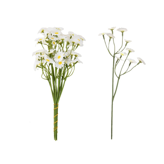 Artificial daisy flower bundle with green stems and white petals