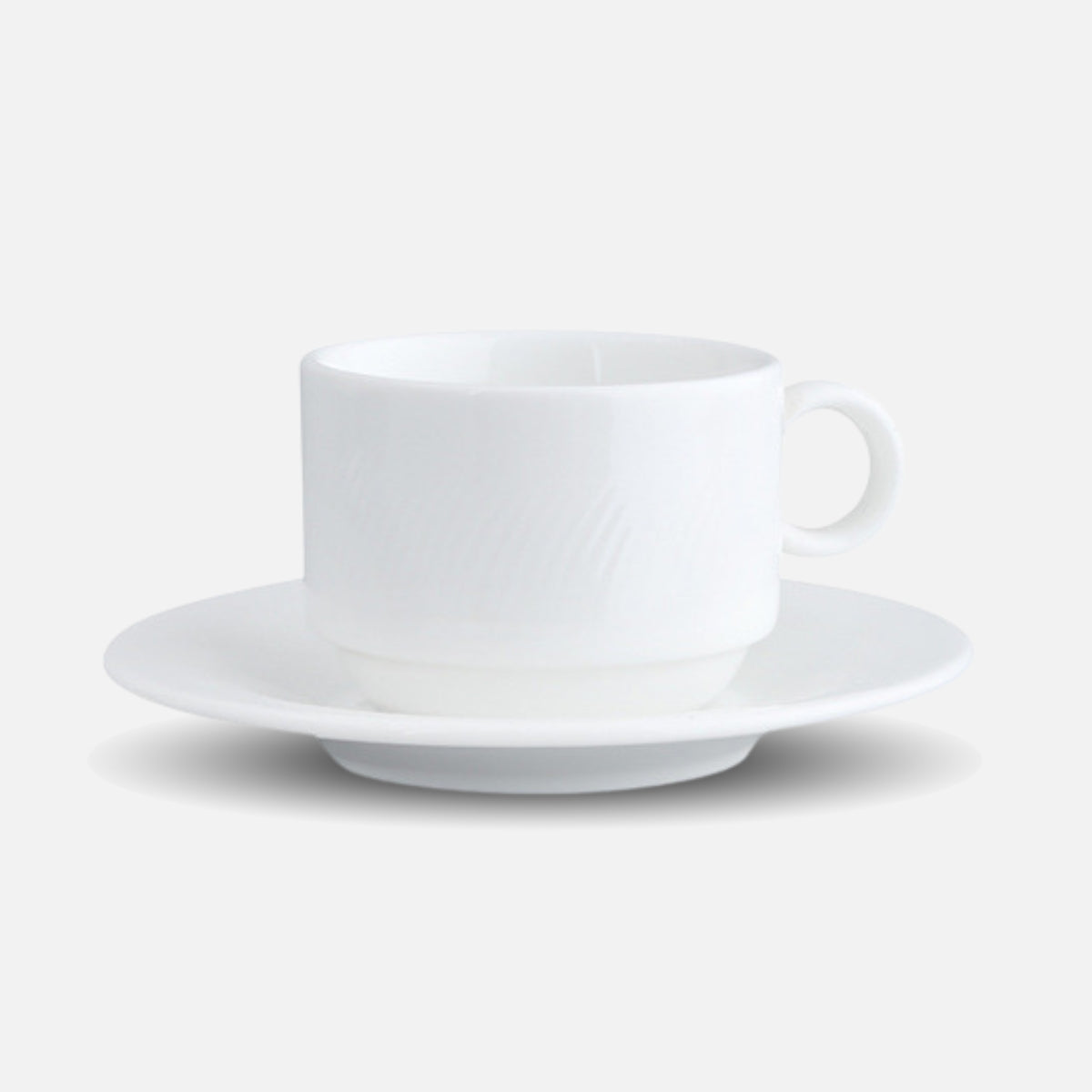CAI espresso cup and saucer with minimalist design, isolated image.