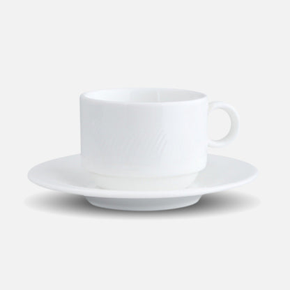 CAI espresso cup and saucer with minimalist design, isolated image.