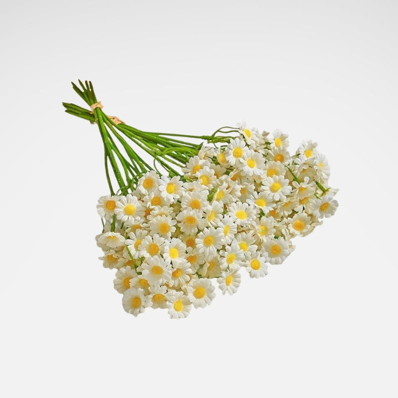 Fake daisy bouquet with multiple white flowers and yellow centers