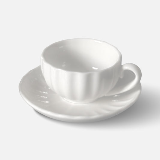 NAN GUA ceramic sugar jar with lid, featuring rounded fluted silhouette.